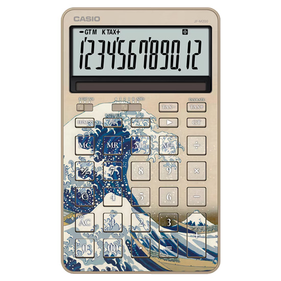 【新品】CASIO製　デザイン電卓 12桁 神奈川沖浪裏　JF-M200-TJ-KHK-N