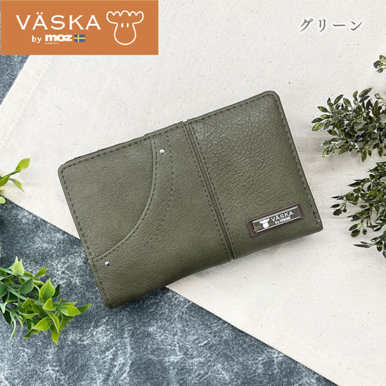 【新品】【新品(開封のみ)】 VASKA by moz　フリッツ L字ファスナー札入れ　VS-0422　グリーン
