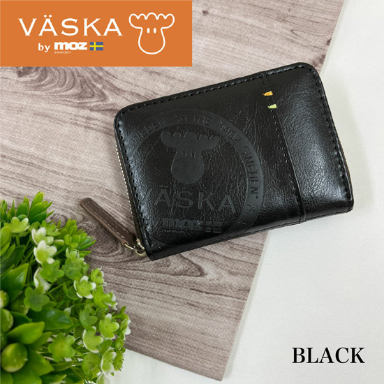【新品】【新品(開封のみ)】 VASKA by moz　カリオン ラウンド小銭入　VS-0133　ブラック