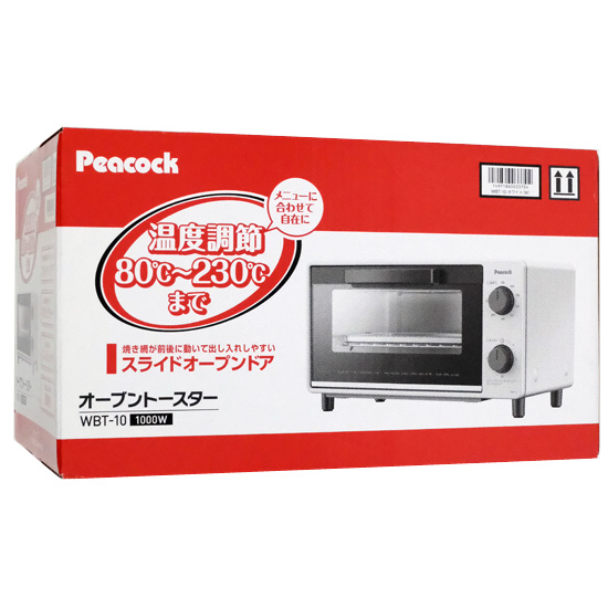 【新品】【新品訳あり(箱きず・やぶれ)】 ピーコック　オーブントースター WBT-10(W)　ホワイト