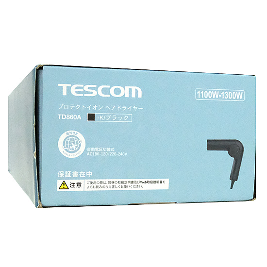 【新品】【新品訳あり(箱きず・やぶれ)】 テスコム　プロテクトイオン ヘアドライヤー　TD860A-K　ブラック