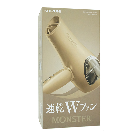 【新品】【新品訳あり(箱きず・やぶれ)】 KOIZUMI　ダブルファンドライヤー モンスター　KHD-W820/N　ゴールド