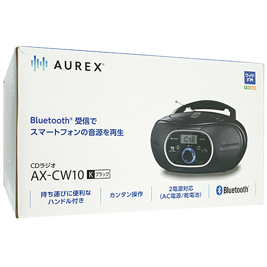 【新品】TOSHIBA　CDラジオ AUREX　AX-CW10(K)　ブラック