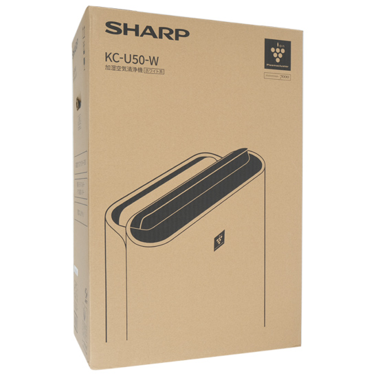 【新品】【新品(開封のみ・箱きず・やぶれ)】 SHARP　加湿空気清浄機　KC-U50-W　ホワイト