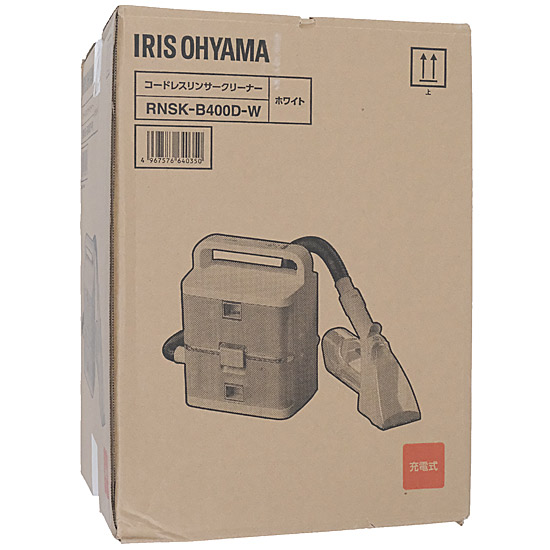 【新品】【新品訳あり(箱きず・やぶれ)】 IRIS OHYAMA　コードレスリンサークリーナー　RNSK-B400D-W　ホワイト