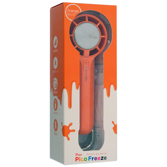 【新品】エレス　冷却プレート付きミニハンディファン iFan Pico Freeze IF-PCF26-OR　オレンジ