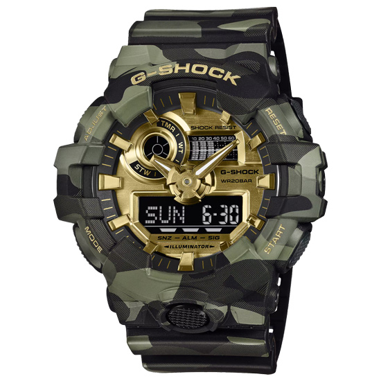 【新品】CASIO　腕時計 G-SHOCK BOLD CAMO Series CAMO AND GOLD　GA-700CMG-3AJF