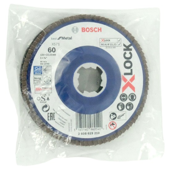 【新品】BOSCH　X-LOCK研磨ディスク125G60　2608619210