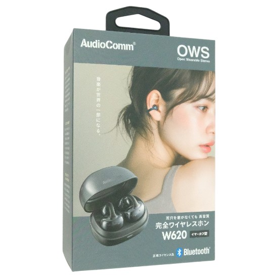【新品】オーム電機　完全ワイヤレスホン イヤーカフ型 AudioComm　HP-W620N-H　ブラック