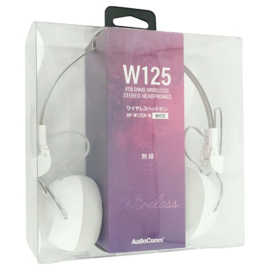 【新品】オーム電機　ワイヤレスヘッドホン AudioComm　HP-W125N-W　ホワイト