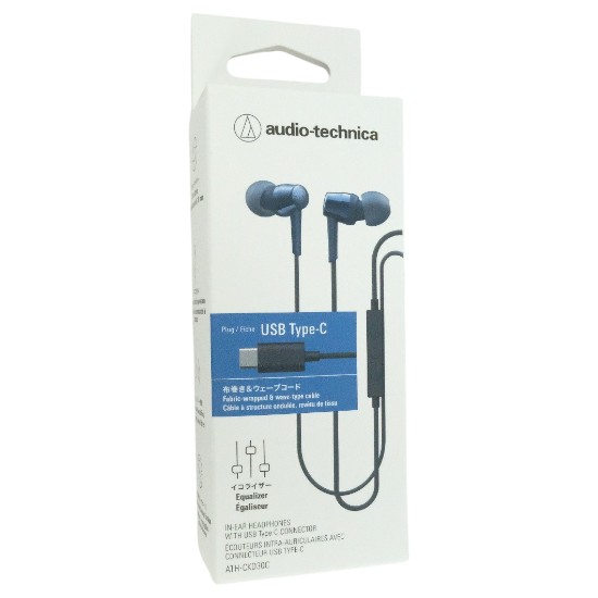 【新品】audio-technica　USB Type-C用イヤホン　ATH-CKD30C BL　ブルー