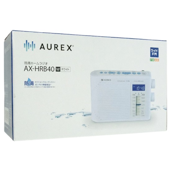 【新品】TOSHIBA　防滴クロックラジオ AUREX　AX-HRB40(W)　ホワイト