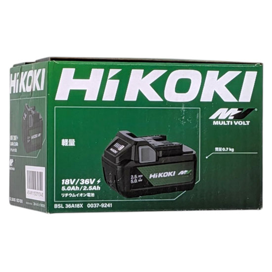 【新品】【新品訳あり(箱きず・やぶれ)】 HiKOKI　第2世代マルチボルト蓄電池 36V 2.5Ah/18V 5.0Ah　BSL36A18X