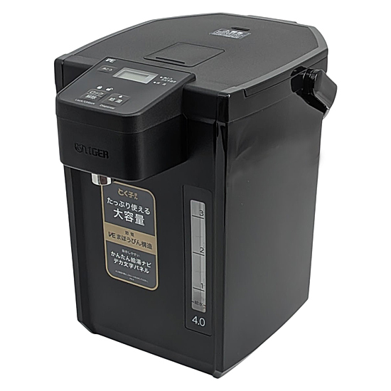 【新品】TIGER　VE電気まほうびん とく子さん 4L　PIX-A400-K　ブラック