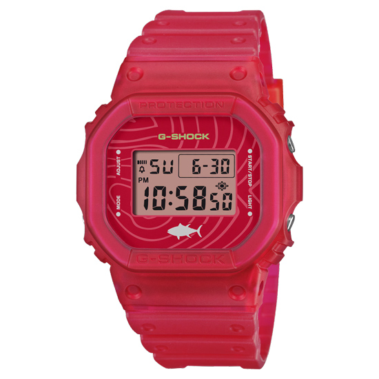 【新品】CASIO　腕時計 G-SHOCK 『寿司』テーマモデル レッド(まぐろ)　DW-5600SSH-4JR