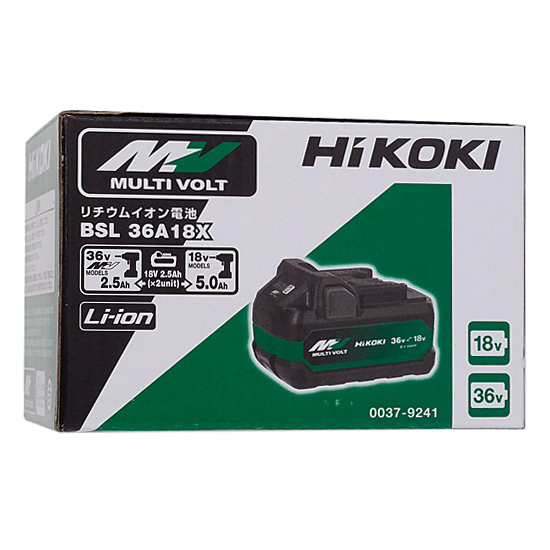 【新品】【新品訳あり(箱きず・やぶれ)】 HiKOKI　第2世代マルチボルト蓄電池 36V 2.5Ah/18V 5.0Ah　BSL36A18X