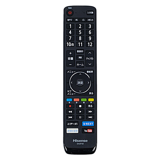 【中古】ハイセンス　液晶テレビ用リモコン　EN3P39