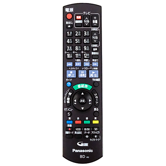 【中古】Panasonic　ブルーレイディスクレコーダー用リモコン　N2QAYB000565