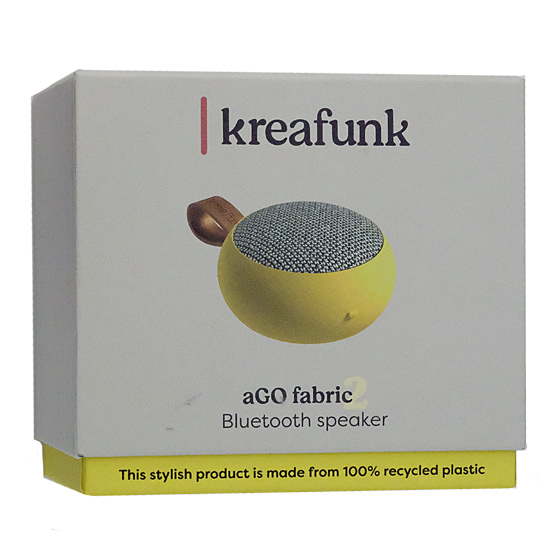 【中古】KREAFUNK　ワイヤレススピーカー aGO II Fabric　KF-0206　ソフトイエロー