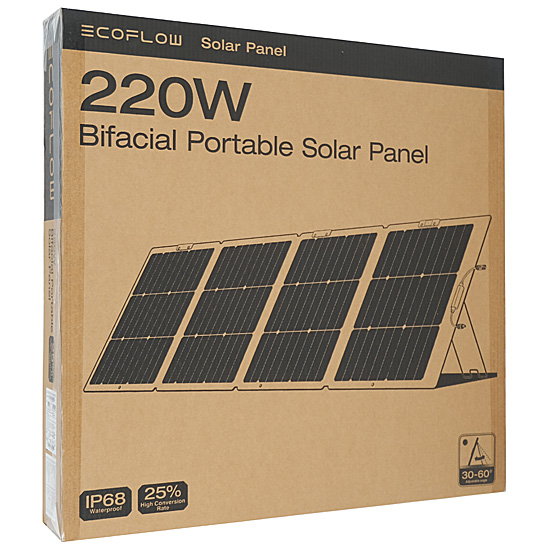 【中古】【新品訳あり(箱きず・やぶれ)】 EcoFlow　両面ソーラーパネル 220W Gen2　EFSOLAR220W-N