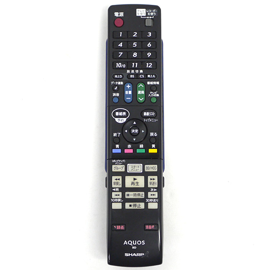 【中古】SHARP製　ブルーレイディスクレコーダー用純正リモコン GA769PA