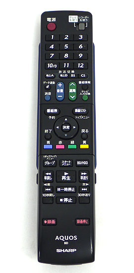 【中古】SHARP製　ブルーレイディスクレコーダー用リモコン GA684PA