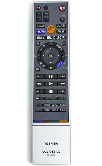 【中古】TOSHIBA製　HDD&DVDレコーダー用リモコン SE-R0291