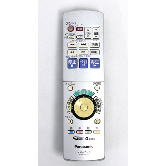 【中古】Panasonic　DVDレコーダー用リモコン EUR7655Y50