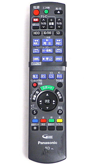 【中古】Panasonic　ブルーレイディスクレコーダー用リモコン N2QAYB000686