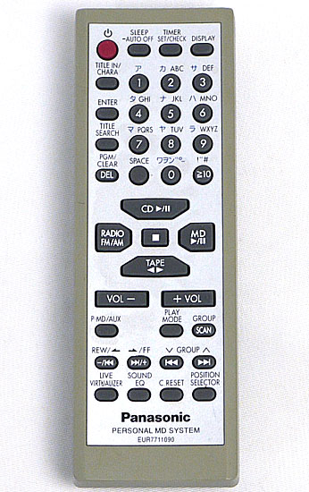 【中古】Panasonic　オーディオリモコン EUR7711090