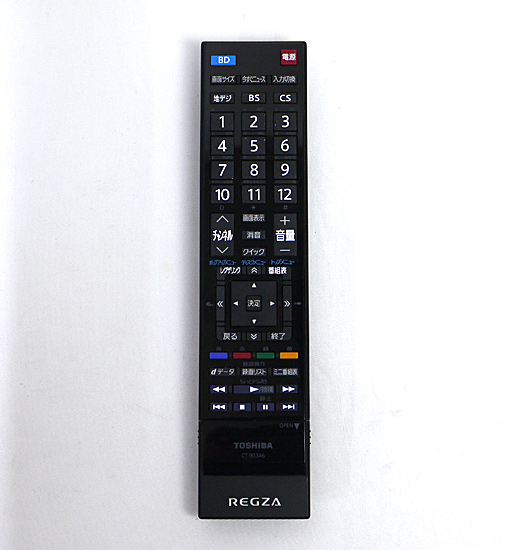 【中古】TOSHIBA製　液晶テレビ用リモコン CT-90346