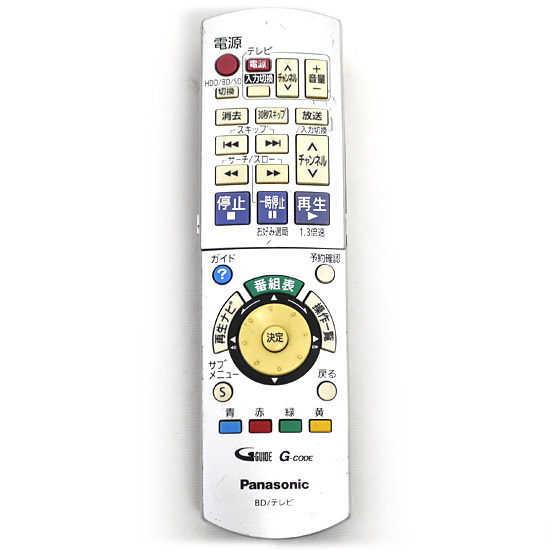 【中古】Panasonic　BD/DVDビデオレコーダー用リモコン EUR7658YB0