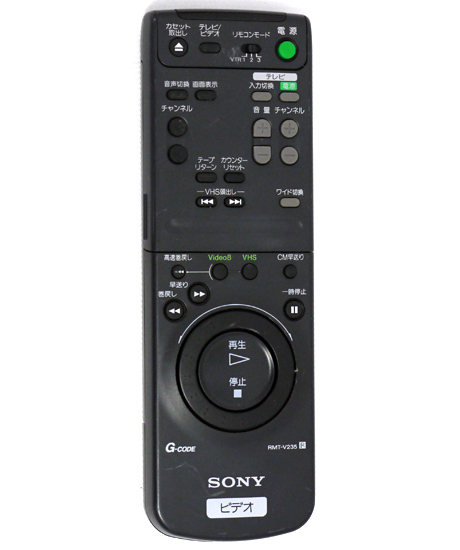 【中古】SONY　Hi8&VHSダブルビデオデッキ用リモコン RMT-V235