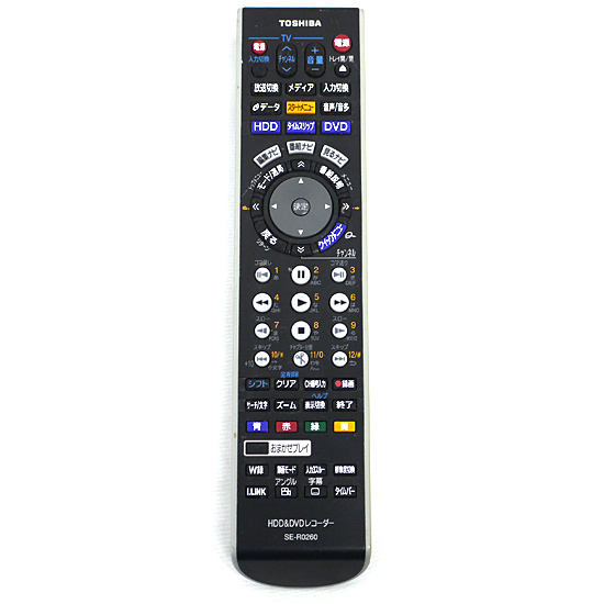 【中古】TOSHIBA製　HDD&DVDレコーダー用リモコン SE-R0260(79102192)