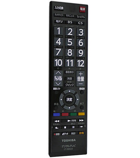 【中古】TOSHIBA　液晶テレビ用リモコン CT-90422