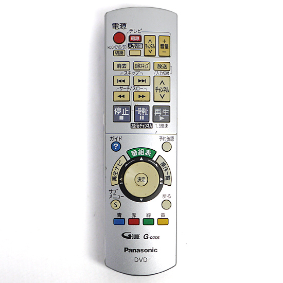 【中古】Panasonic　DVDレコーダー「DIGA」用リモコン EUR7658YE0