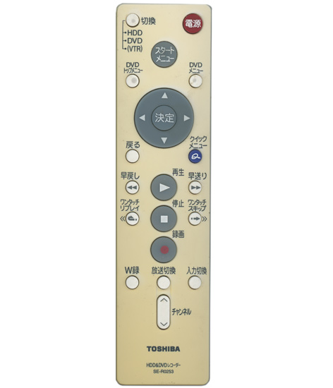 【中古】TOSHIBA　HDD&DVDレコーダー用 シンプルリモコン SE-R0253(79102058)