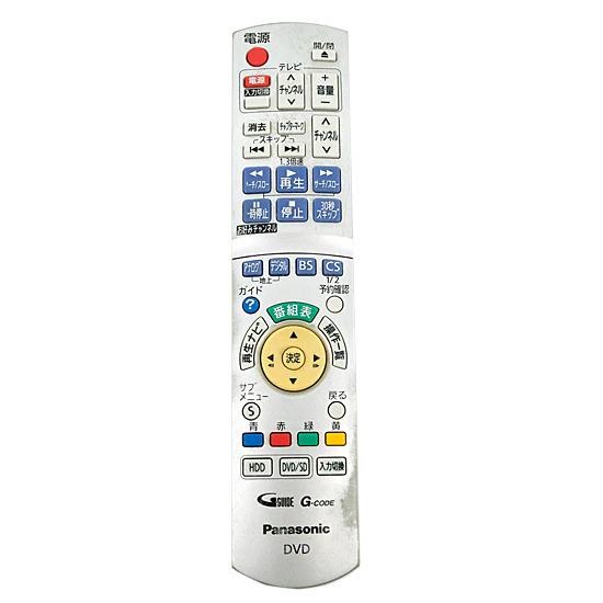 【中古】Panasonic　DVDレコーダー「DIGA」用リモコン N2QAYB000186　本体いたみ