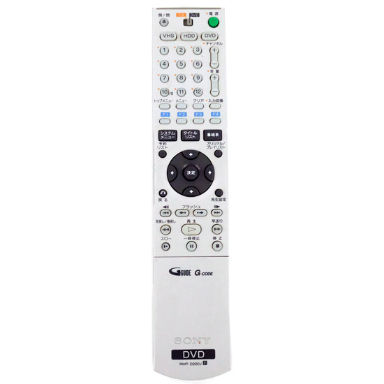 【中古】SONY　DVDレコーダー用リモコン RMT-D220J
