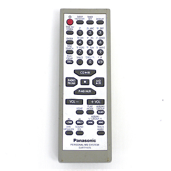 【中古】Panasonic　オーディオリモコン EUR7711070