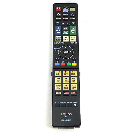 【中古】SHARP　ブルーレイディスクレコーダー用純正リモコン　GA908PA
