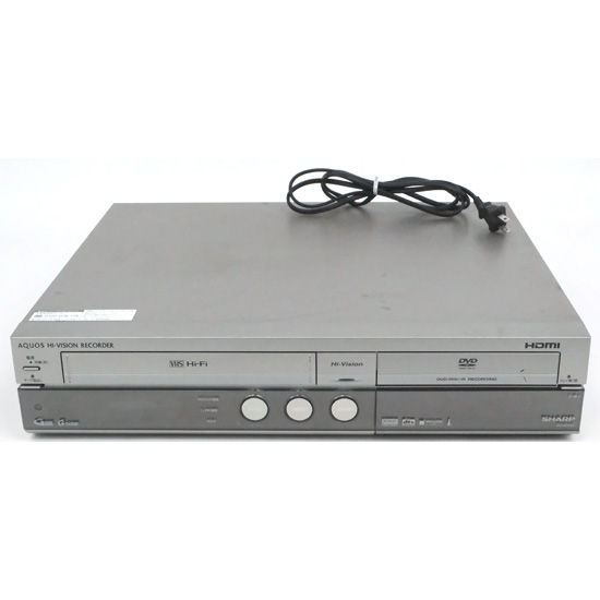 【中古】SHARP　ビデオ一体型DVDレコーダー AQUOS 250GB　DV-ACV32　リモコンなし