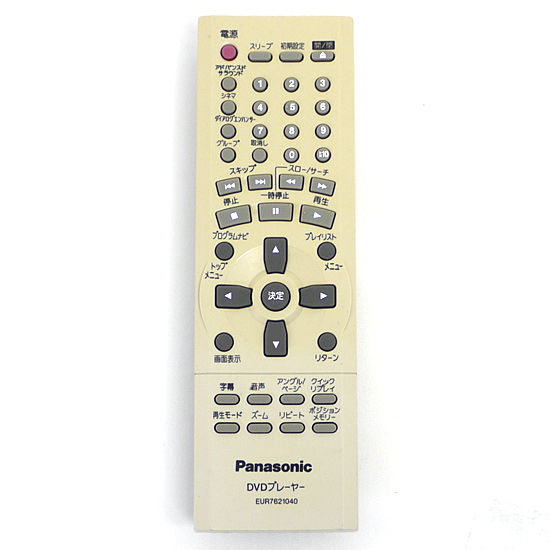 【中古】Panasonic DVDプレーヤー用リモコン EUR7621040