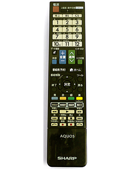 【中古】SHARP製　液晶テレビ(AQUOS) 純正リモコン GA961WJSA