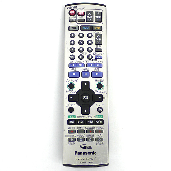 【中古】Panasonic　DVDビデオレコーダー用リモコン　EUR7721X40