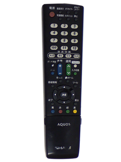 【中古】SHARP製　液晶テレビ用リモコン GA952WJSA　本体いたみ
