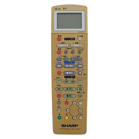 【中古】SHARP製　DVD&VHSリモコン GA233TEV1