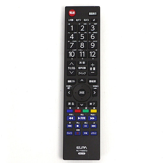 【中古】ELPA　テレビリモコン東芝(レグザ)用　RC-TV009TO