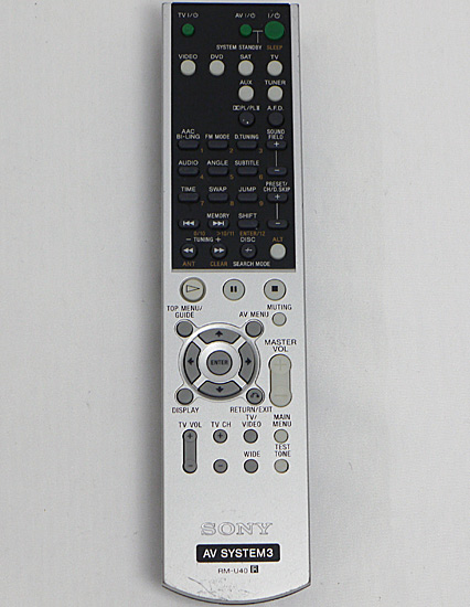 【中古】SONY　ホームシアターシステム用リモコン RM-U40