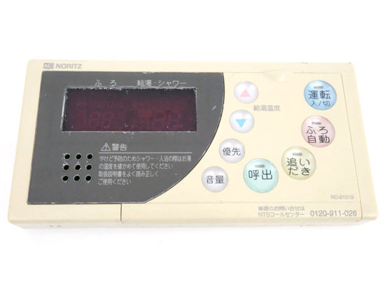 【中古】ノーリツ　ガス給湯器用浴室リモコン　RC-8101S　本体いたみ